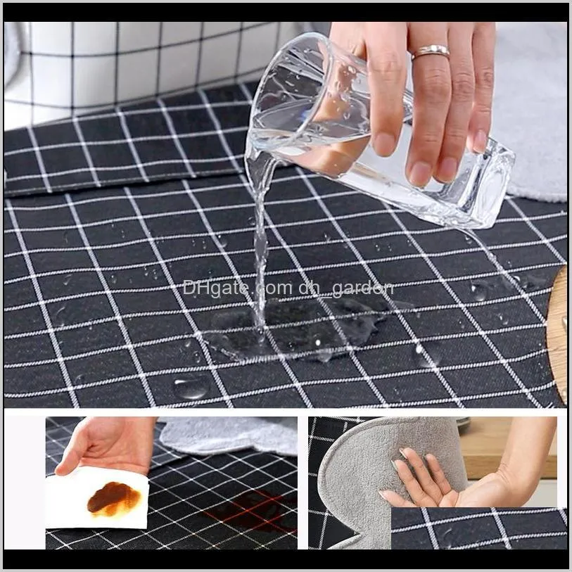 household waterproof hand-wiping kitchen apron towel stripes plaid adjustment anti-fouling oil-proof adult home aprons kitchen work