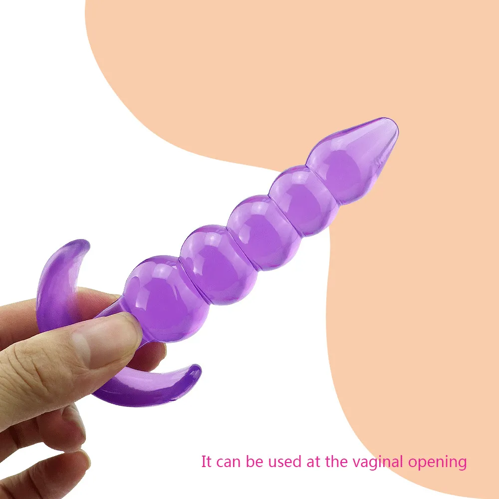 Perline in silicone Butt Platata Massaggiatore Macchina G-Spot Giocattoli per adulti per adulti per donna Uomini GAY Jelly Plug Anale