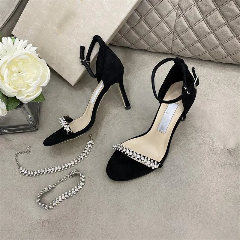 Luxury designer high-heeled sandals for women lady shoes catwalk buckle rubber outsole Heels 8cm/10cm Size 35-40