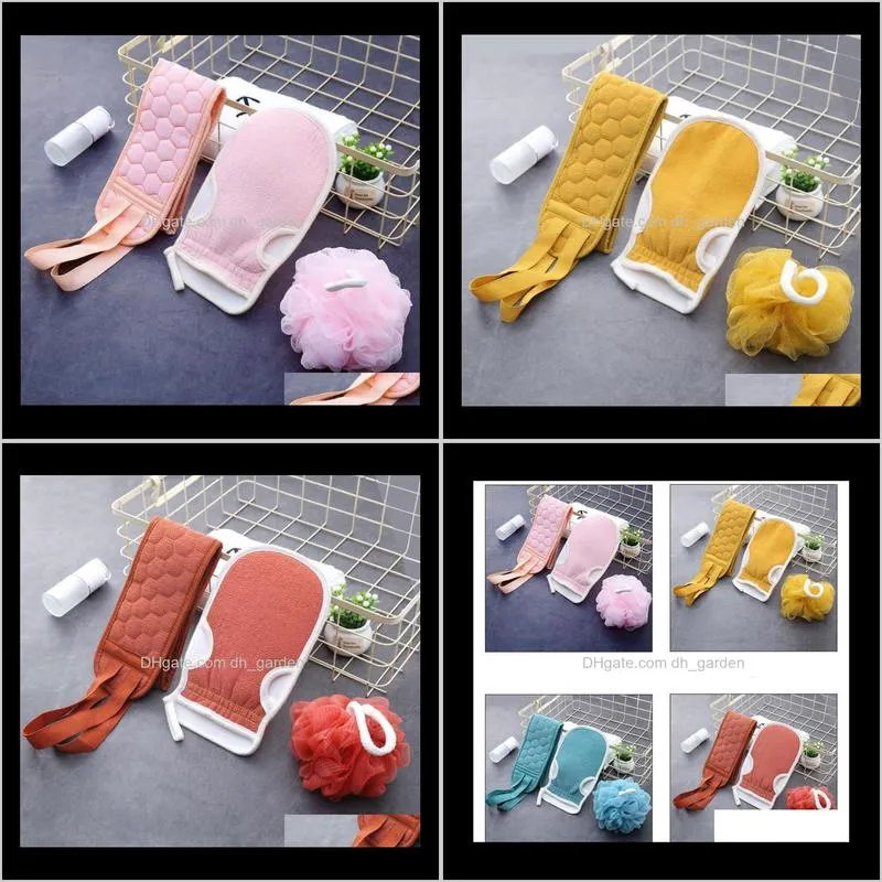 bathroom sets exfoliating long solid back strap bath shower brush massage spa sponge body brushes 4 colors sn2528