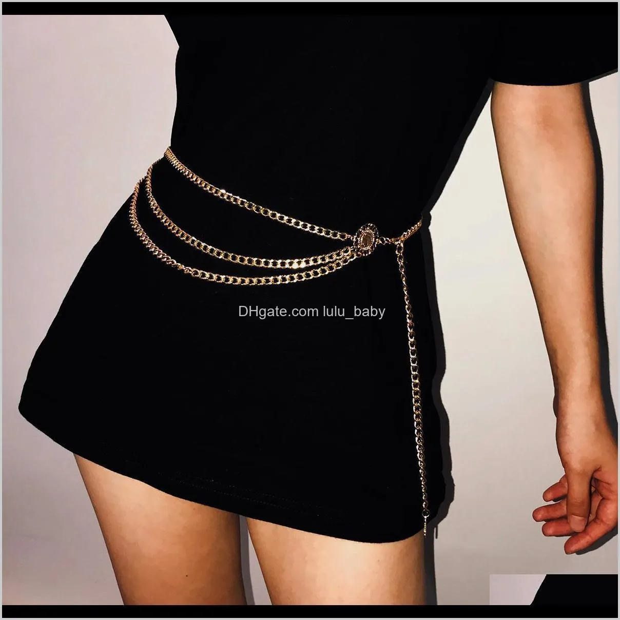 Bohemian Retro Style Multilayer Alloy Waist Chain Body Chain for Women Round Pendant Belly Waist Chain Jewelry