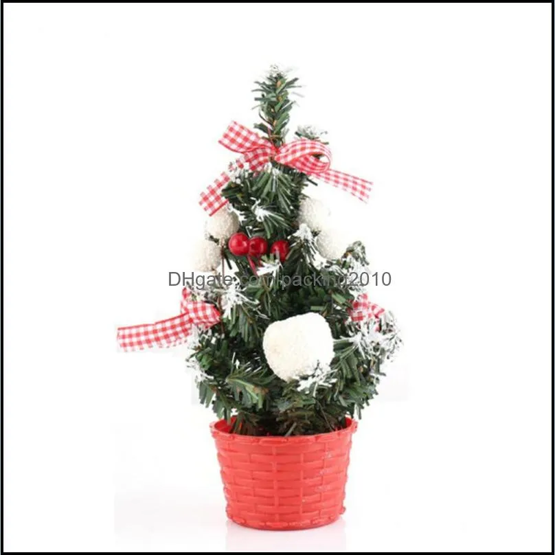 Christmas Decorations 25cm Small Table Top Desk Artificial Mini Xmas Tree Home Office Decoration