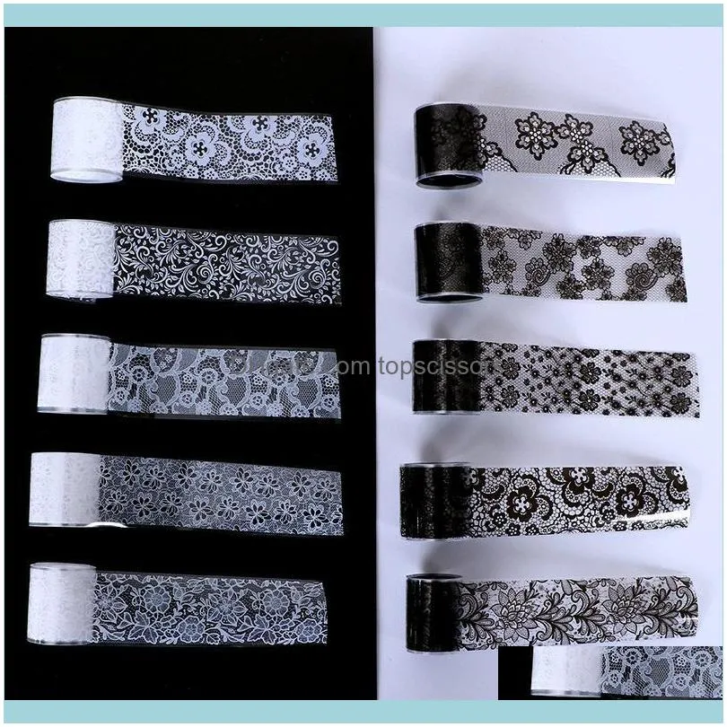 Nail Art Decorations Transfer Foil Sticker 10 Rolls Holographic Paper Wraps DIY Paste Decoration