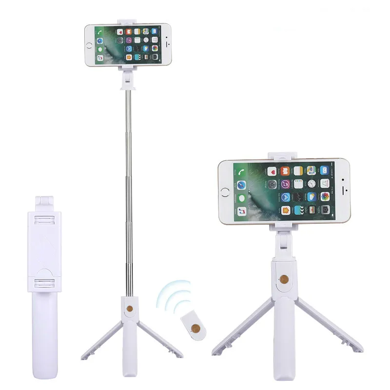 Bâton à Selfie compatible Bluetooth téléphone portable à distance pliable monopode trépied caméra extensible Mini trépied Selfie bâton