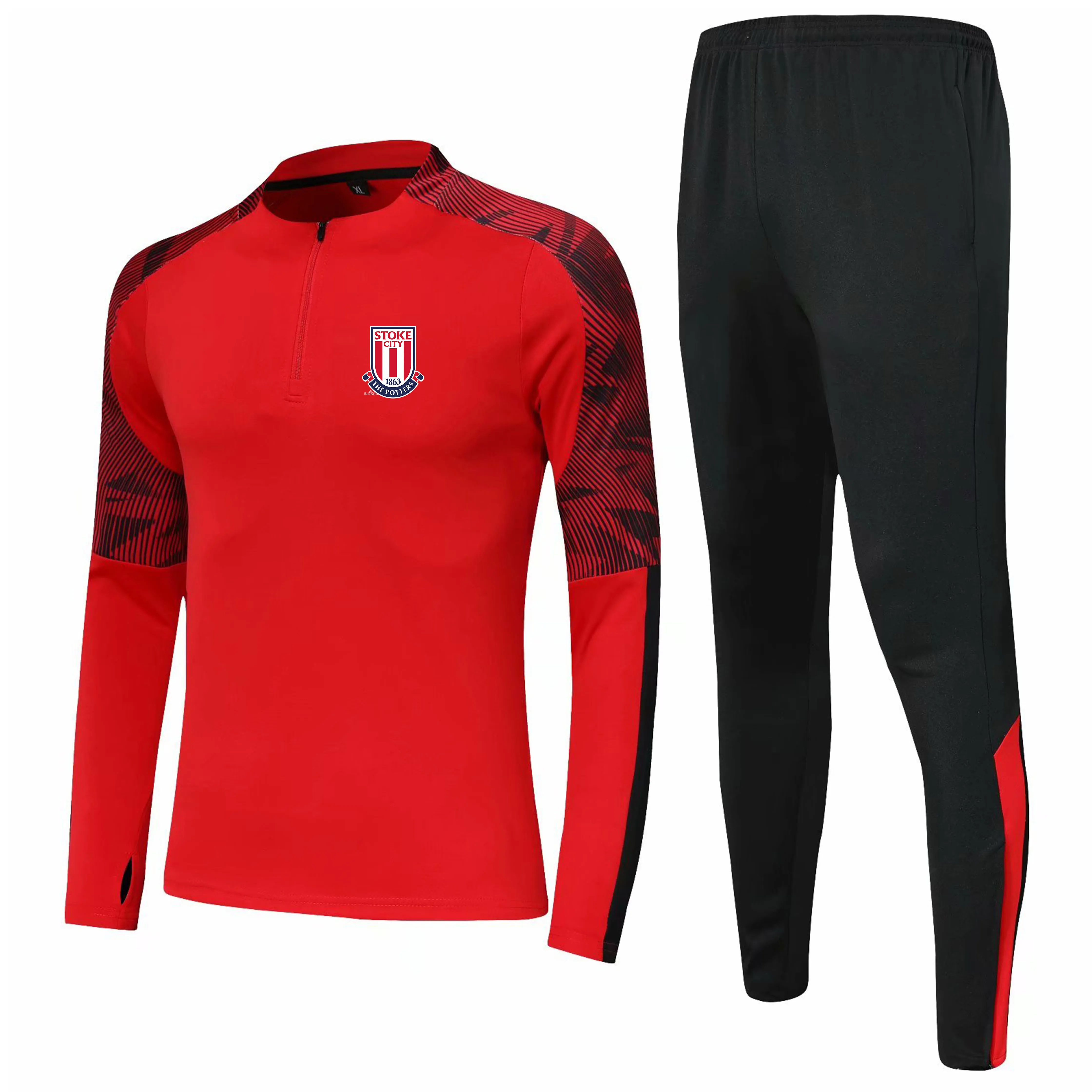 Stoke City F.C enfants taille 4XS à 2XL loisirs survêtements ensembles hommes sports de plein air costumes maison Kits vestes pantalon vêtement de sport