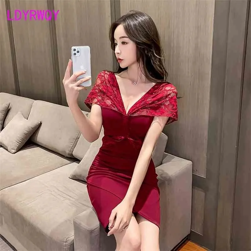 Nightclub women fashion slim tube top bag hip bar temperament wrapped chest sexy dress Polyester Office Lady 210416