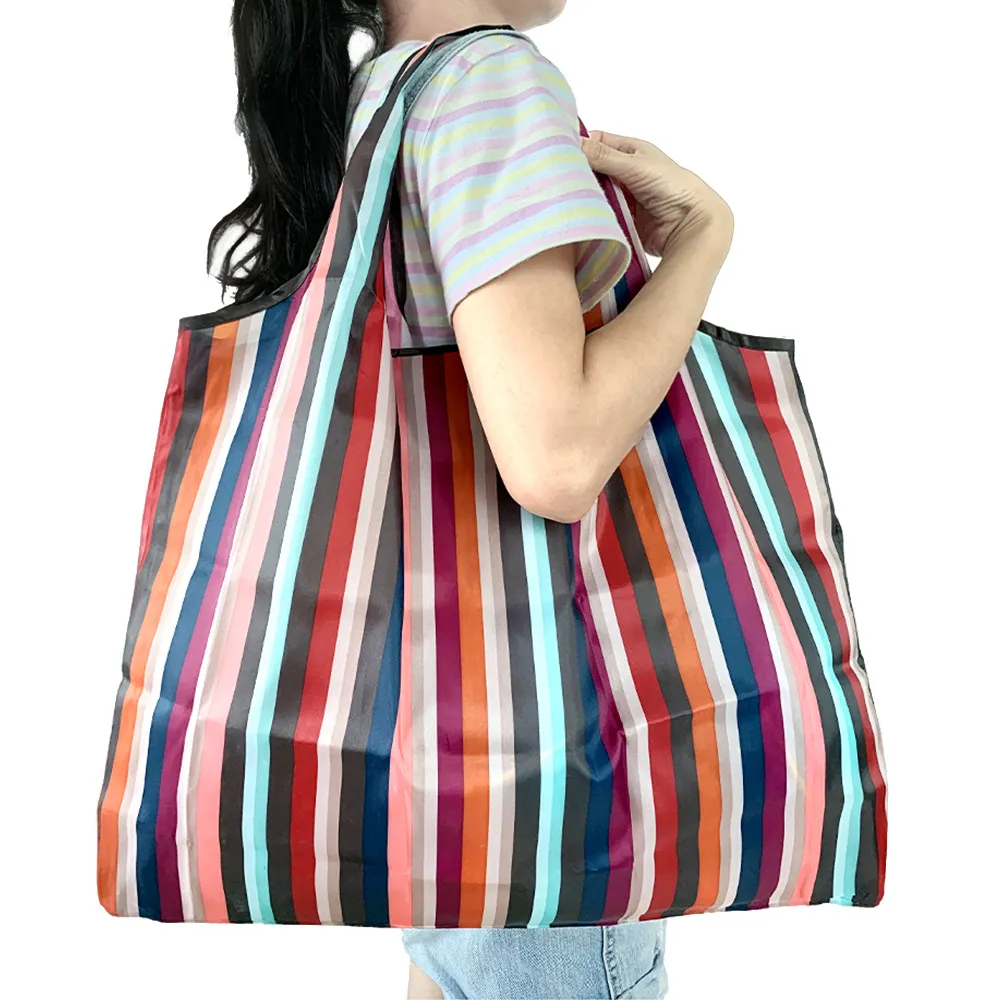 100 coloridas compras bolsas de bolsa encaixes no bolso ecológico lavável Durável e leve reutilizável Bolsa de armazenamento de supermercado reutilizável