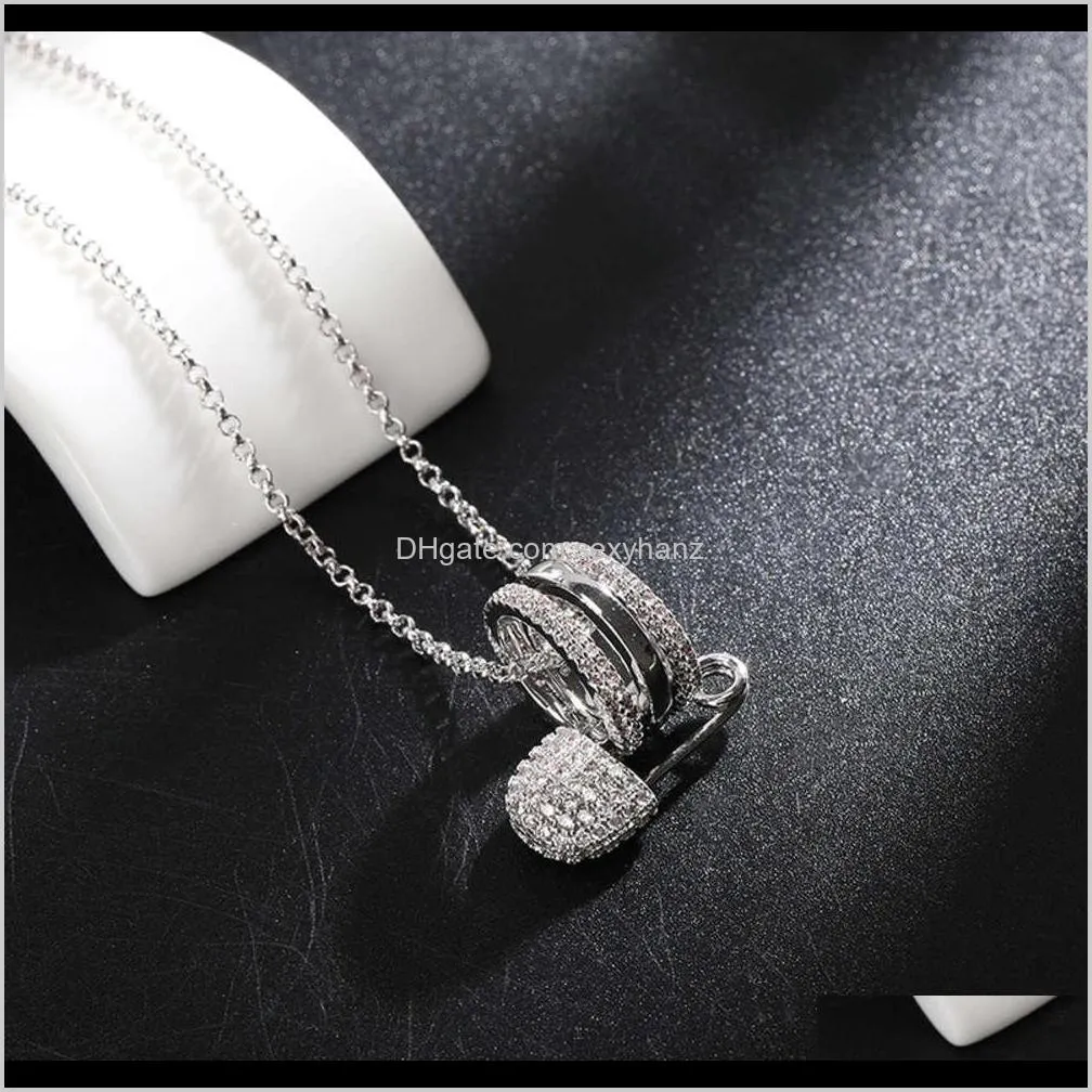 pin ring adjustable necklace light luxury crowd design pendant versatile sweater clavicle chain