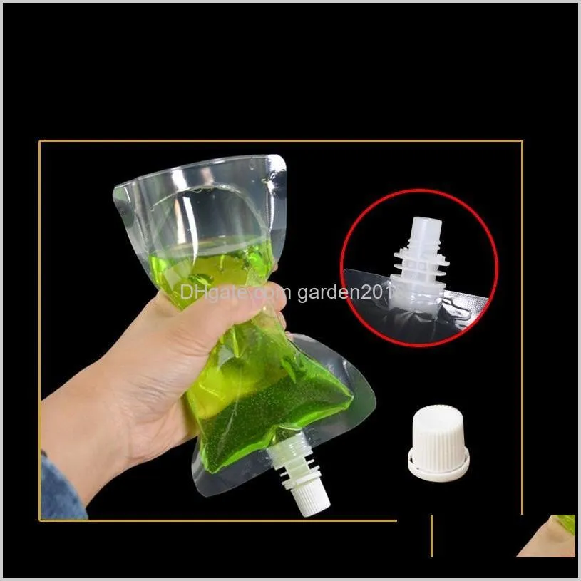 bevel opening stand-up plastic drink packaging bag spout pouch for juice milk coffee beverage liquid packing bag drink pouch wb3255