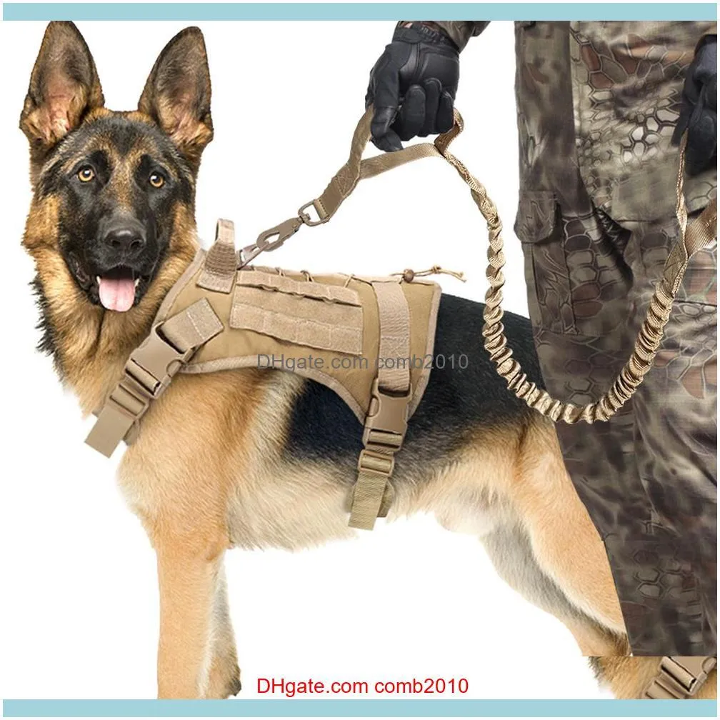 Tactical Dog Harness Vest Military K9 Working Dog Clothes Harness Leash Set Molle Dog Vest For Medium Large Dogs German Shepherd