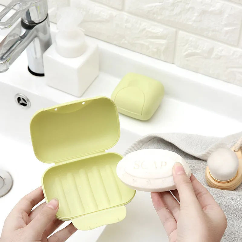 Portable Travel Soap Dish Lock Seal Box Bathroom Toilet Soap Container Holder Case Plate Home Shower Hiking supplies mix colors