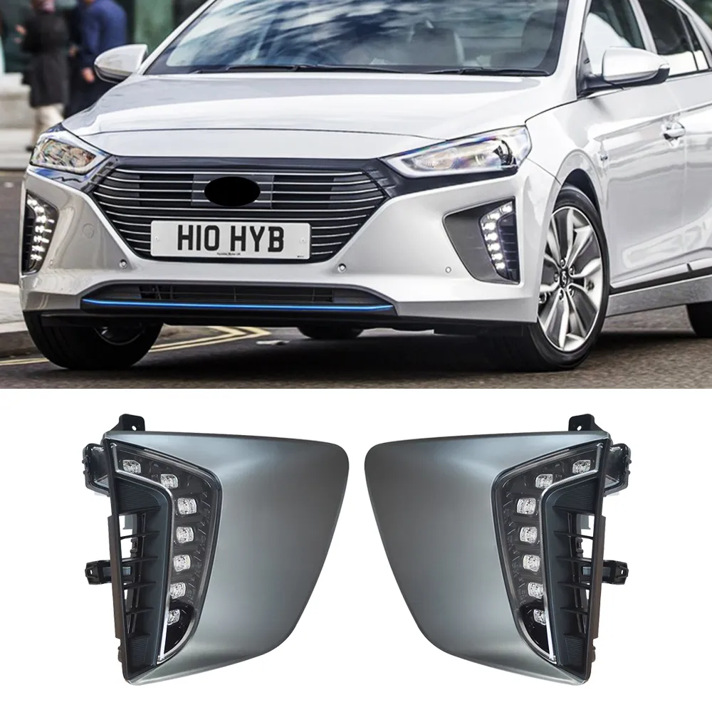 Car DRL For Hyundai IONIQ 2017 2018 2019 2020 LED Fog Lamp Cover