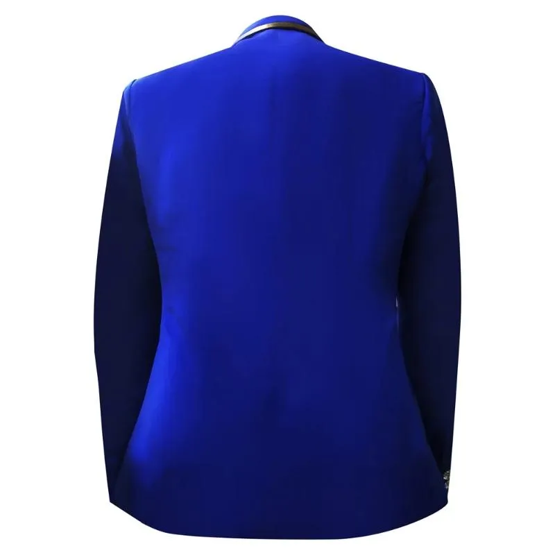 Pavão Lantejoulas Ternos Masculinos Traje Azul Real Homme Smoking Para Casamento Noivo Noivo 2 Pçs Prom Slim Fit Blazers Jaqueta Calças Homens264b