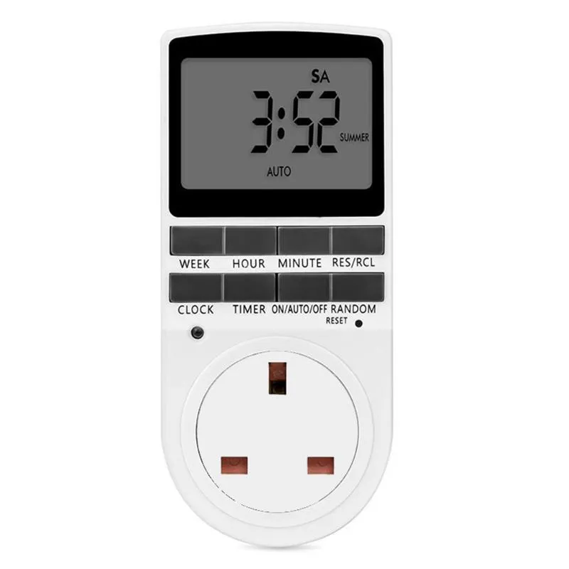 Timers Electronic Digital Timer Switch UK Plug Kitchen 7 Day 12/24 Hour Programmable Timing Socket