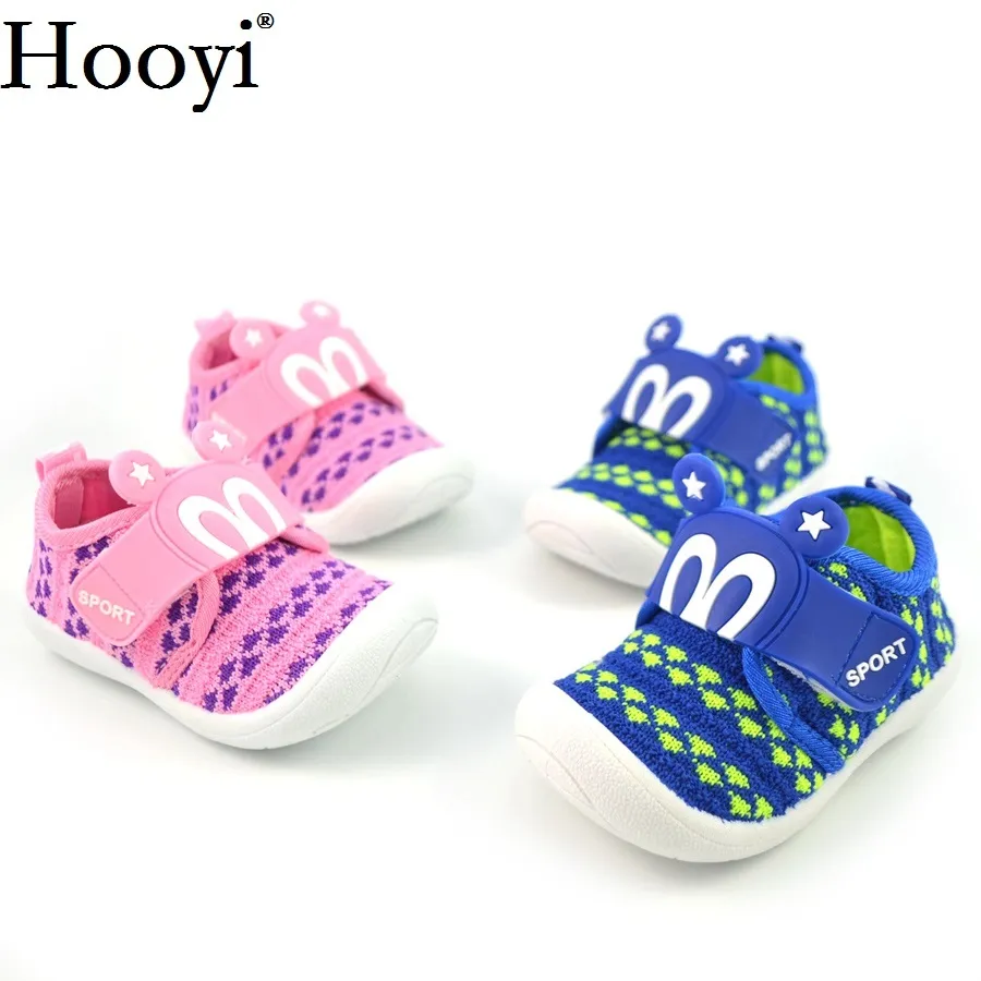 Babyjongen casual sport schoenen mode blauw roze meisjes sneakers moccasin ademend kinderen schoen peuter ruis geluid schoen 210413