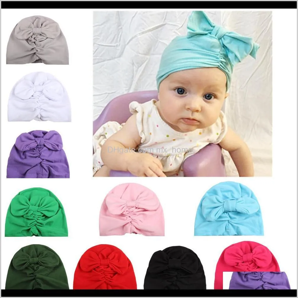 Casquettes Chapeaux Accessoires Bébé Enfants Maternité Drop Delivery 2021 Mode Arc Plissé Bébé Chapeau Ifmlo