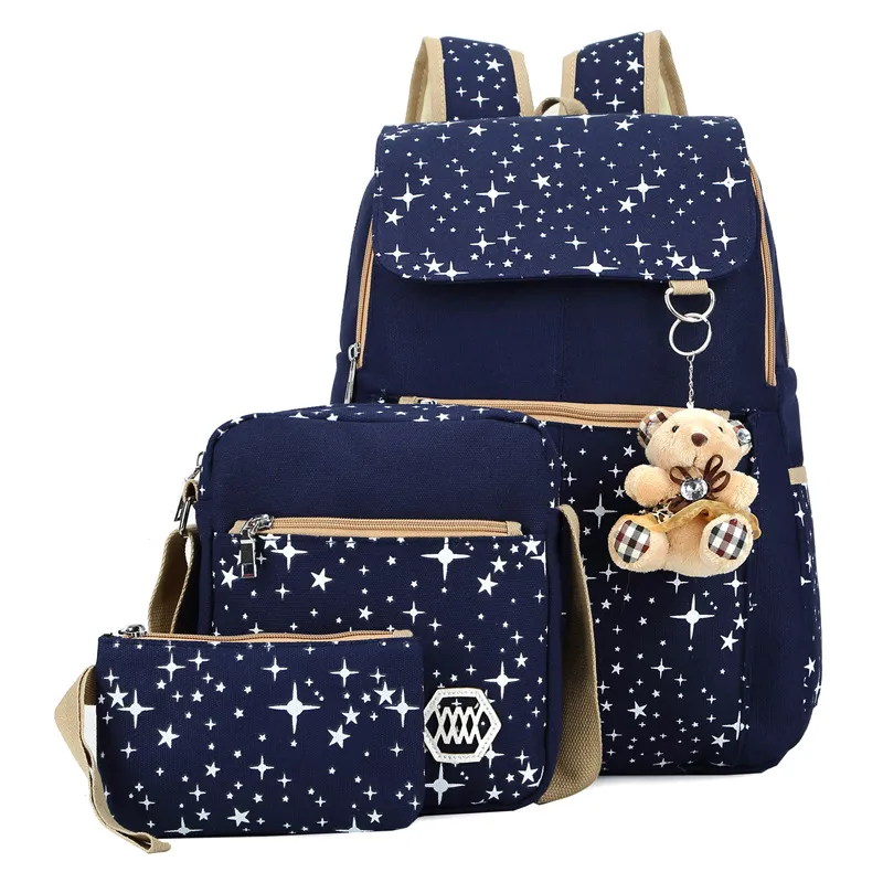 High Capacity Backpack With Bear Kids School Bags For Teenagers Girls Backpacks Printing Cute School Bag mochila infantil