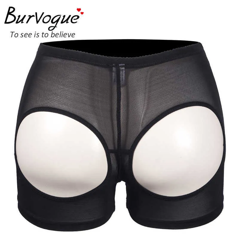Burvogue Women Plus Size Lifter Shaper Underkläder Sexig och Bantning Mesh Tummy Control Panties Butt Hip Enhancer Shapewear