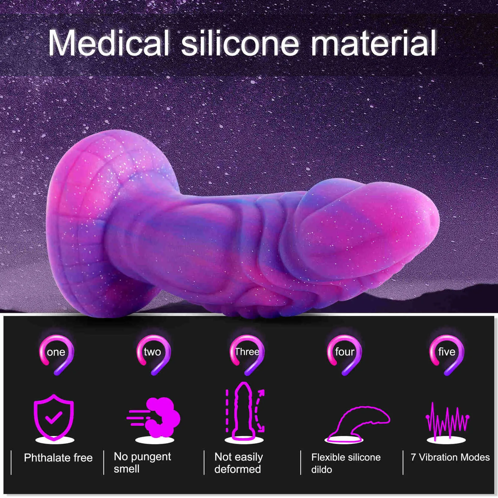 bbc vibrating dildo Buy HiSmith Silicone Remote Vibrating Dildo With KlicLok 8 Inch - Pink &  Purple Online