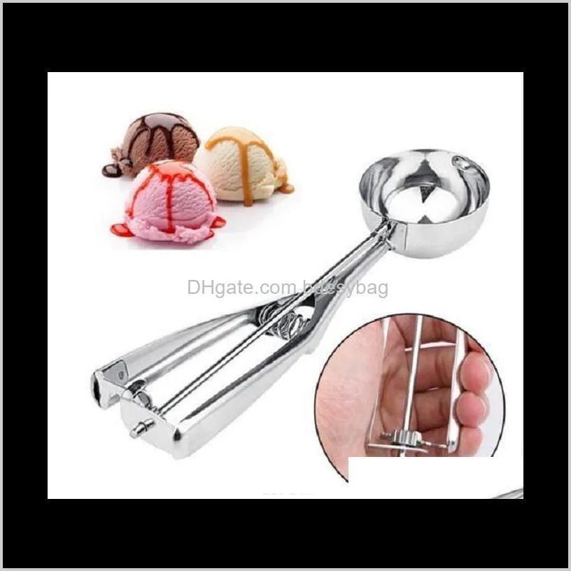 ice cream spoon stainless steel 4cm 5cm 6cm ice cream scoop  dough disher spoon watermelon spoon kitchen tools 