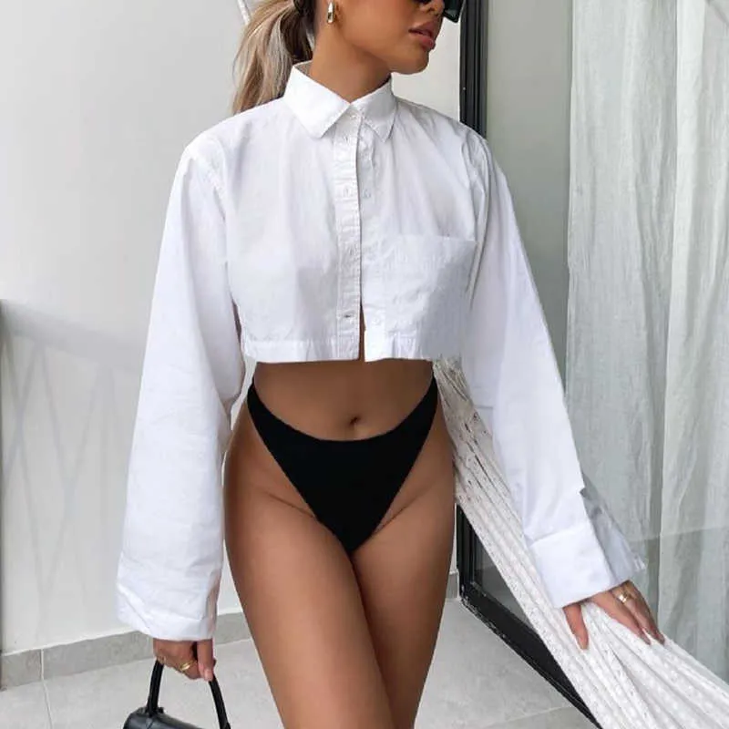 Mulheres Vintage Elegante Branco Short Camisas Verão Moda Senhoras Streetwear Tops Casuais Female Chic Top Meninas Cute 210527