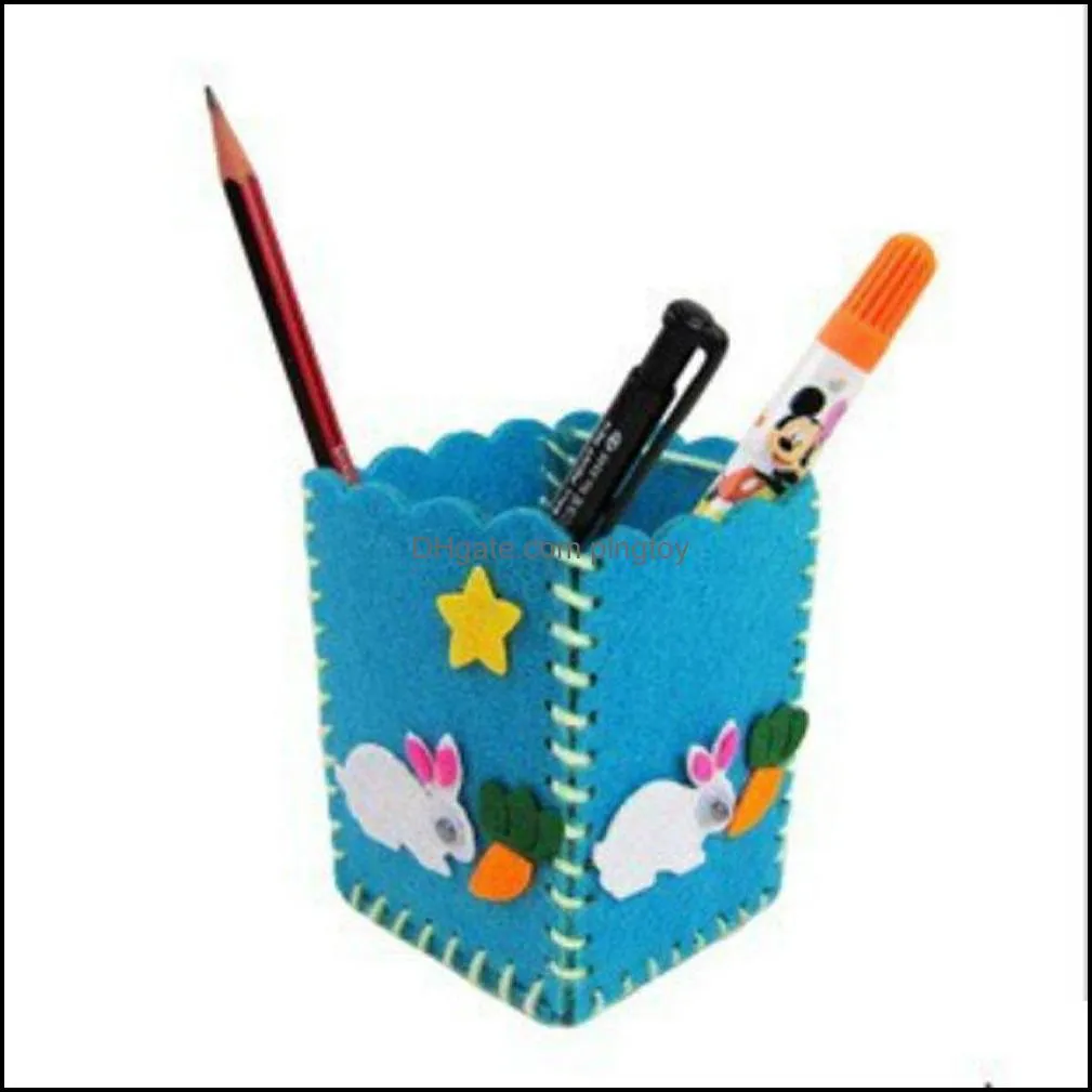 Creative DIY Craft Kit Handmade Pen Container Pencil Holder Kids Craft Toy Children Educational Toys Girl Boy Gift Random Color