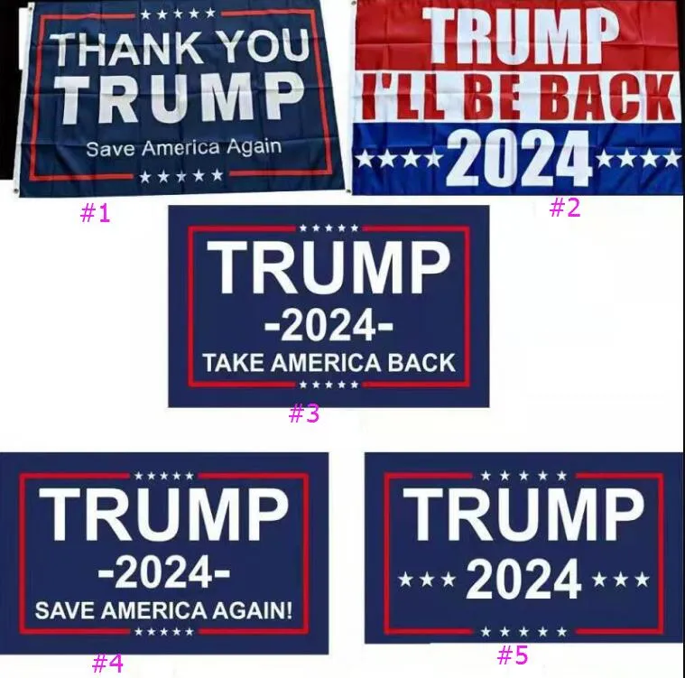 qualità Bandiera Trump 2024 Banner per le elezioni generali degli Stati Uniti 2 occhielli in rame Take America Back Flags Poliestere Decorazione per interni per esterni 90 * 150 cm / 59 * 35 pollici