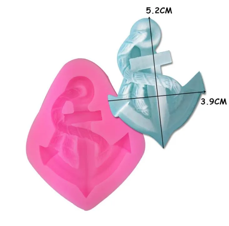 Diy Ship Anchor Mould Rudder Sign Dropping Glue Mold Boat Rope Modelling Silicone Baking Cake Molds Decorate SN4248