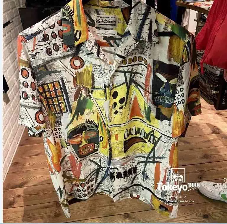 WACKO MARIA X BASQUIAT High Quality Graffiti Print Hawaiian Shirt