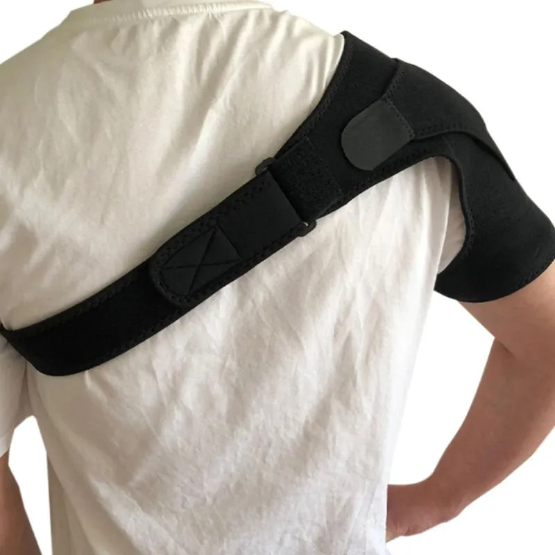 Unisex Adjustable Shoulder Pad Men Sports Boxing Belt Bandage Support Weight Lifting Back Basketball Brace Protector