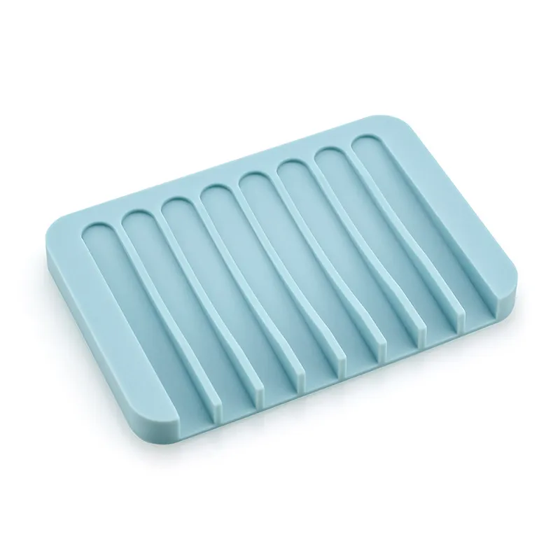 Non-slip Silicone Soap Dish Holder Flexible Soap Dishes Plate Holders Tray Soapbox Container Storage Bathroom Accessories w-01348