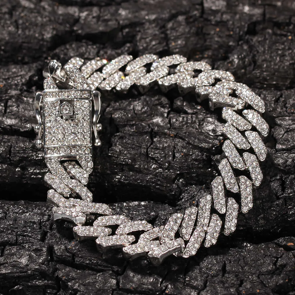 Miami cuban link bracelet 4.22 cts. natural round diamond