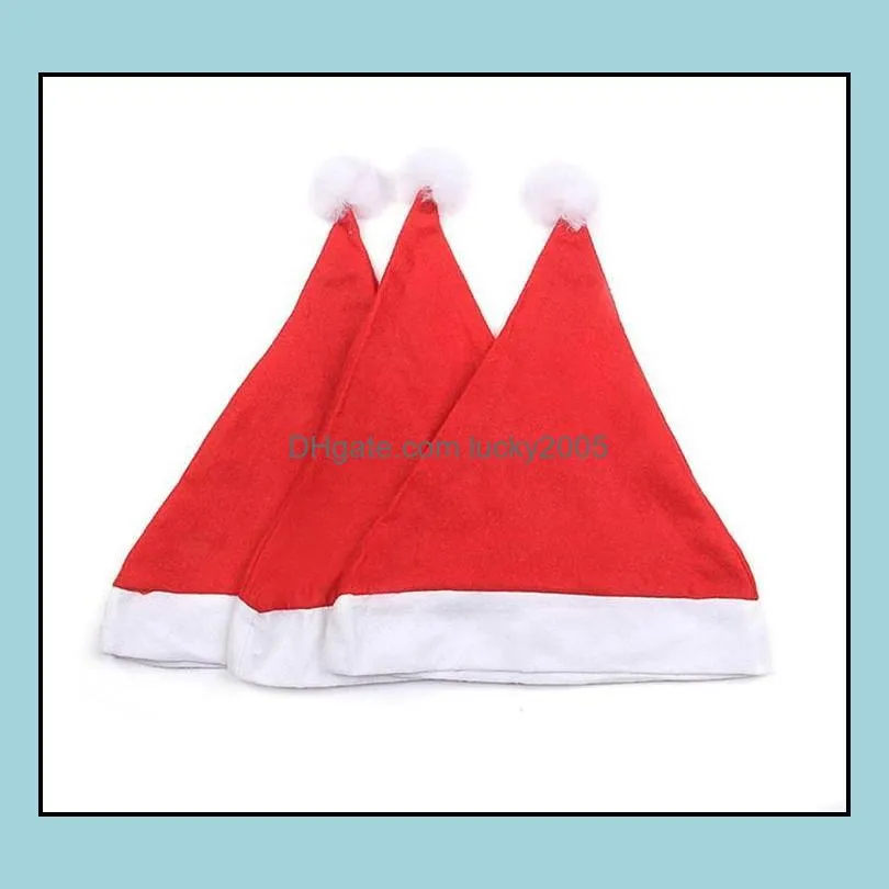 Red Santa Claus Hat Ultra Soft Plush Cosplay Party Hats Christmas Decoration Adults