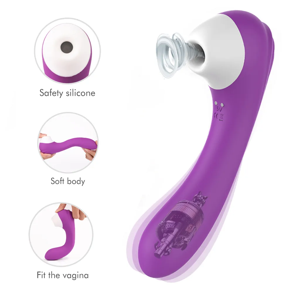 Dubbel stimuleringsklitor suger g spot dildo vibrator med 6 sugande intensiteter 9 starka vibrationslägen sexiga leksaker för kvinnor 2 i 1