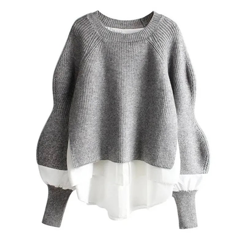 Fashion women's sweater spring and autumn loose large size thick lazy knit 210520