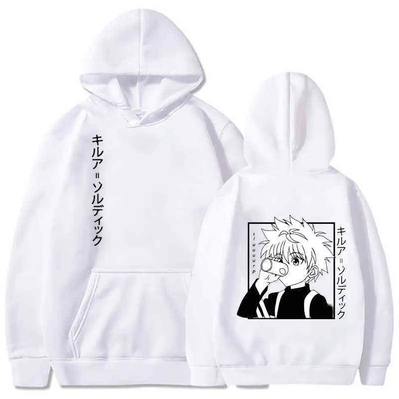 Kawaii Hunter X Hunter Hoodies Mannen Dames Lange Mouwen Sweatshirt Killua Zoldyck Anime Manga Hoodies Bluzy Tops Kleding Y211122