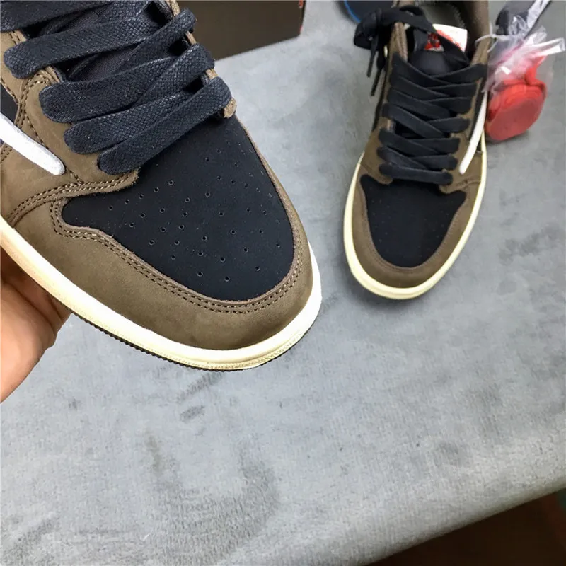 2021 Authentic Jumpman 1s low Basketball Shoes Travis Scotts X Brown Cactus Jack OG TS SP 1 Men Sports Outdoor Sneakers With box