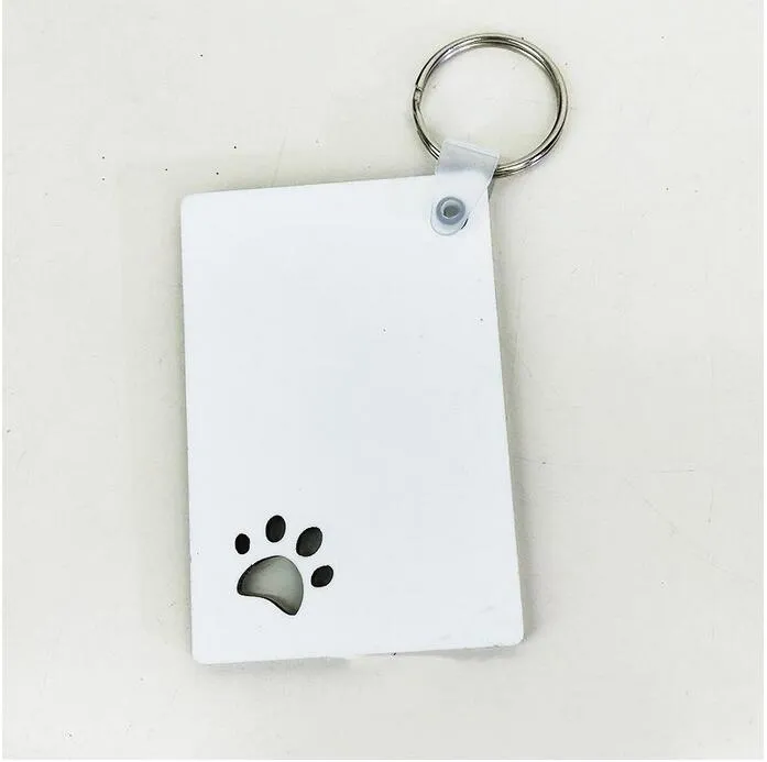 Sublimação de madeira em branco Chaveiro Pingente Dupla Face Transferir Calor Pet Keychains Saco Decoração Atacado