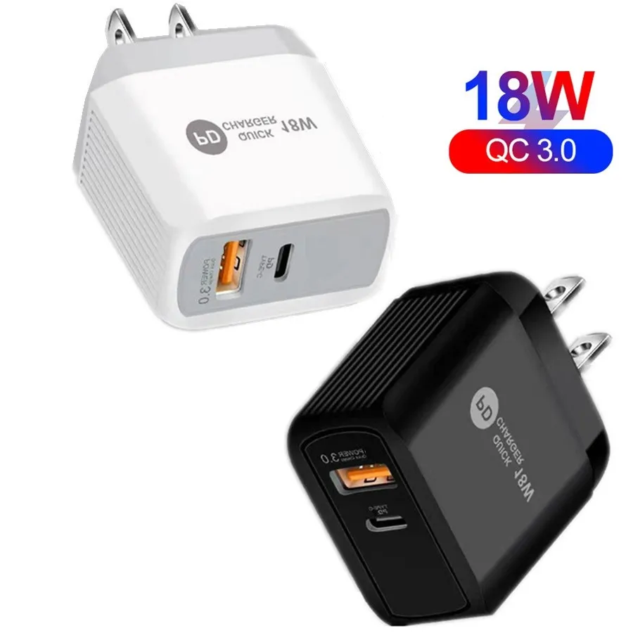 18W Fast Quick Chargers QC3.0 Type C USb C Charger Eu US UK Wall