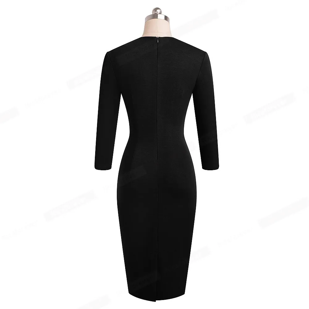 knee length dresses for ladies Long Sleeve Square Neck Maxi Bodycon Dress – BALDONA main image 1