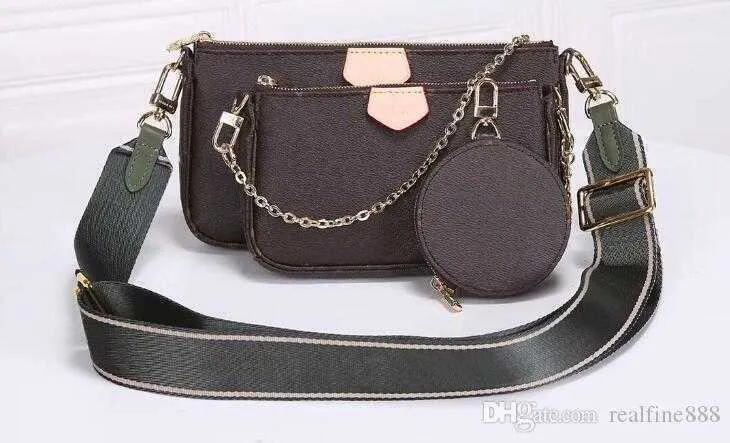 Realfine888 M44813 Multi-Pochette Accessoires Momogran Canvas hybrid cross-body Shoulder Handbag,With Dust Bag+Box,DHL 