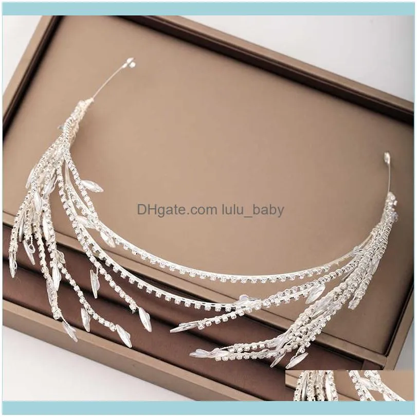 Silver Color Gold Fashion Hair Accessories Crystal Rhinestone Hairbands For Women Bride Tiaras And Crown Headpiece Jewelry