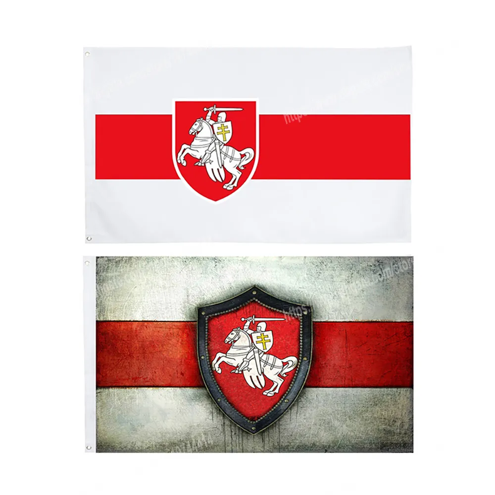Wit-Rusland Wit-Russische Vijl met Wapenschild Vlag Rusland Fedral Onderwerp 150 * 90cm 3ft x 5ft aangepaste banner metalen gaten Grommets kan worden aangepast