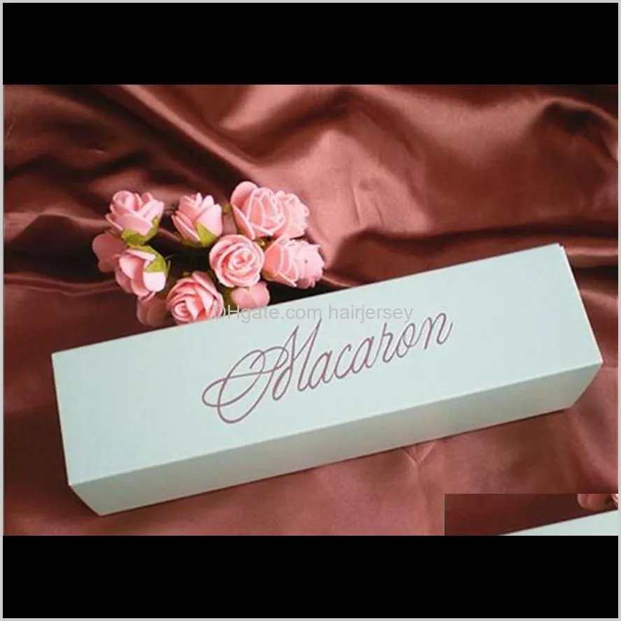 2019 macaron box cake boxes home made macaron chocolate boxes biscuit muffin box retail paper packaging 20.3*5.3*5.3cm black pink