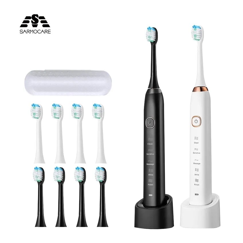 Sonic Electric Cepillo de dientes Cepillo de dientes Electr Adulto Ultrasónico para limpieza de dientes Rápido Sarmocare S100 220224