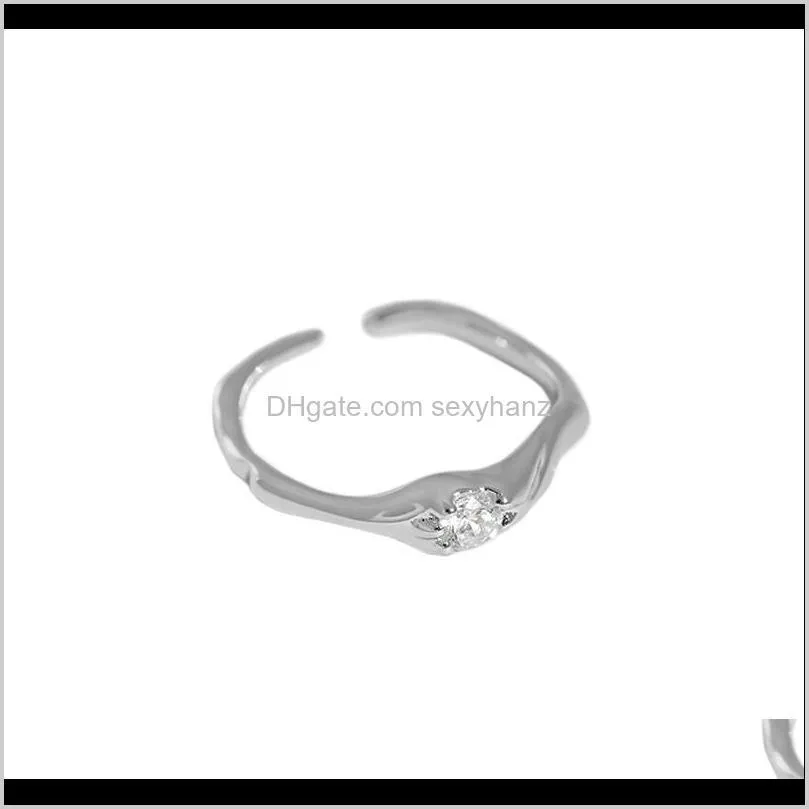 irregular rings fine jewelry geometric micro clear cz zircon wedding ring for women pulsera silver