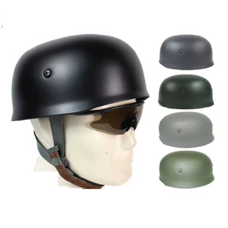 Kaski rowerowe Outdoor Sports Stal II Wojna Światowa M38 Spadochroniarz Kask + Pasta Multicolor Tactical German