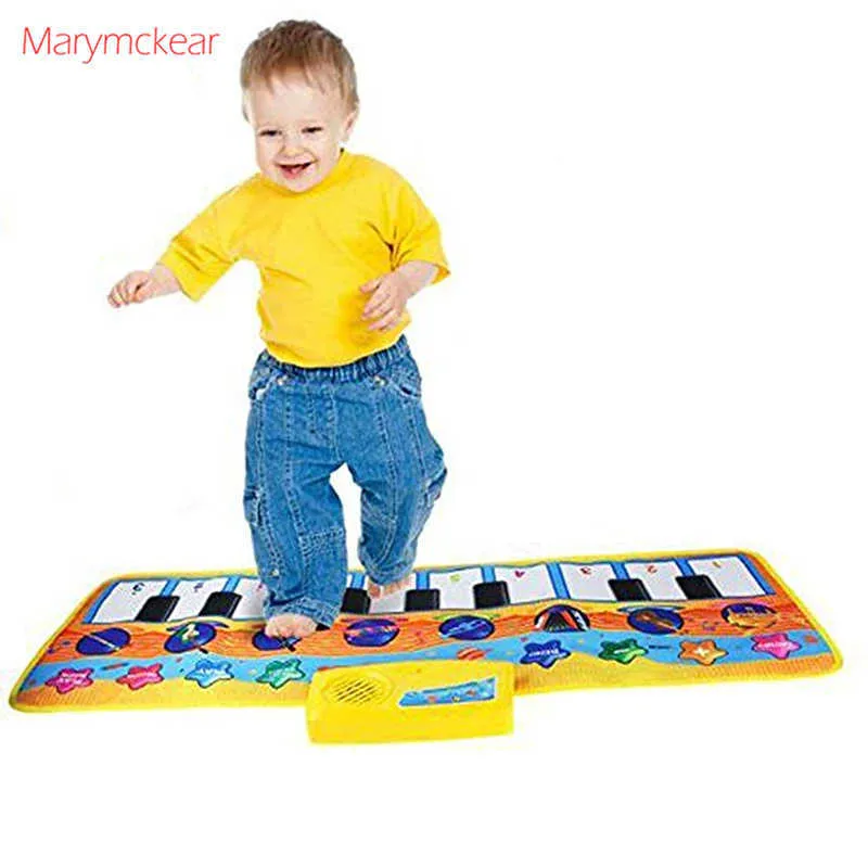 80x28 CM Muzyka Baby Piano Play Mata Multi-Funkcja z instrumentem Demo Sound Songs Tkaniny Muzyczne Dywany Zabawki Edukacyjne dla dzieci 210724