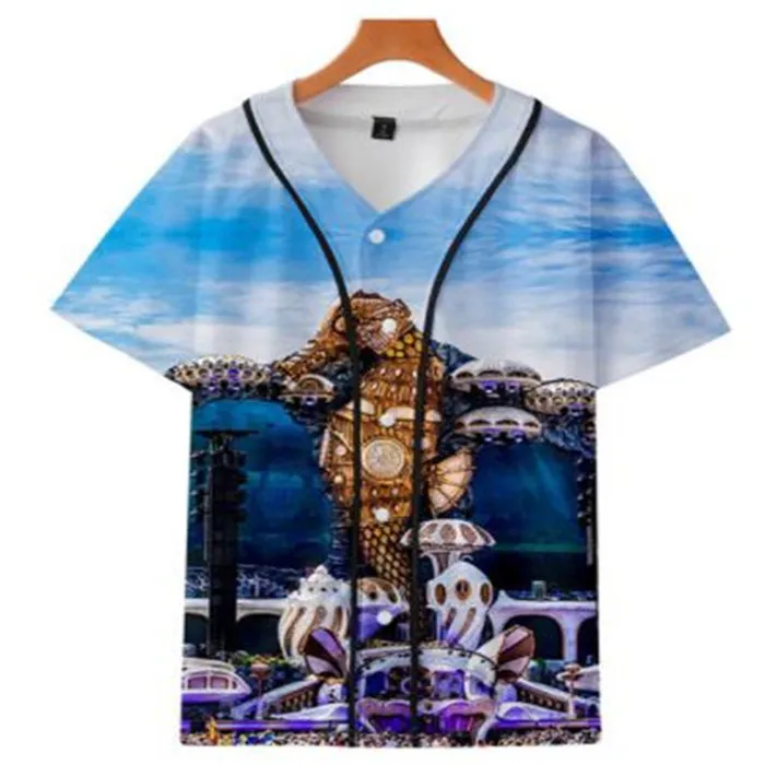 Homme été pas cher T-shirt Baseball Jersey Anime 3D imprimé respirant T-shirt Hip Hop vêtements en gros 038
