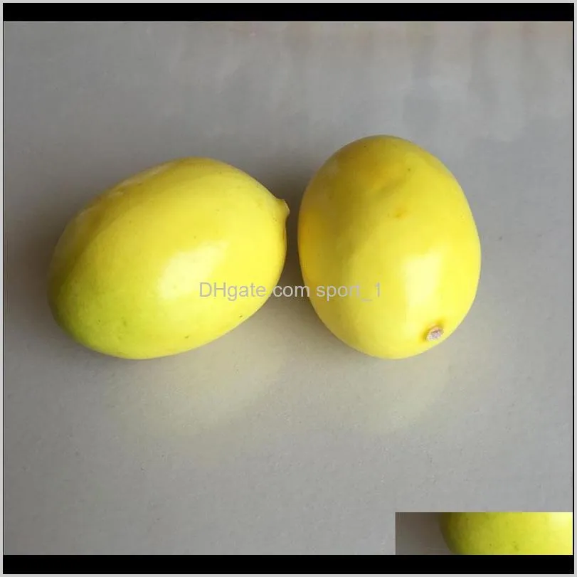 mini yellow artificial faux lemon simulation plastic fruits living room kitchen home decoration table decorative ornament za2603